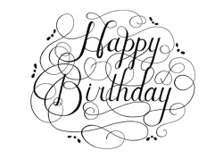Happy birthday black and white happy birthday hand lettering ...