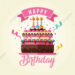 Modern Happy Birthday Card Illustration, Birthday Cake, Happy ...