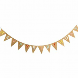 Amazon.com: B-G Happy Birthday Banner Burlap Bunting Banners Rustic ...