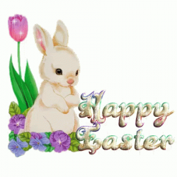 Bunny Happy Easter GIF - Bunny HappyEaster Flower - Discover & Share GIFs