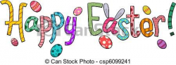 Clipart of Happy Easter - Text Featuring Easter Greetings ...