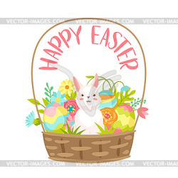 Happy Easter greeting card - vector clipart