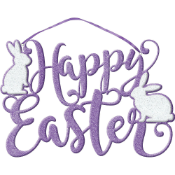 Glitter Purple Happy Easter Sign 13in x 9in | Party City