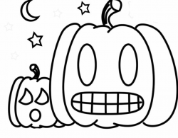 Pumpkin Happy Halloween In The Night Coloring For Kids ...