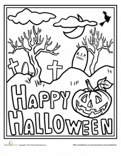 Happy Halloween Coloring Page | Holiday: Halloween ...