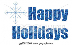 Stock Illustration - Blue glitter happy holidays. Clipart ...