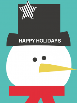 Modern Snowman Happy Holidays- Art By Linda Woods Greeting Card