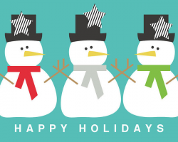 Modern Snowmen Happy Holidays- Art By Linda Woods Poster