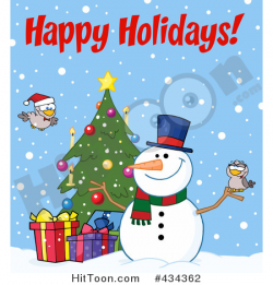 Happy Holidays Snowman Clipart