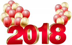 Happy New Year 2018 With Balloons transparent PNG - StickPNG