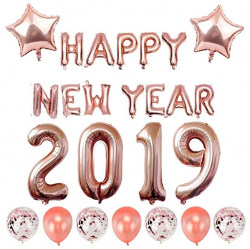 Smiling Wolf 2019 Rose Gold New Years eve Decoration, 40 inch ...