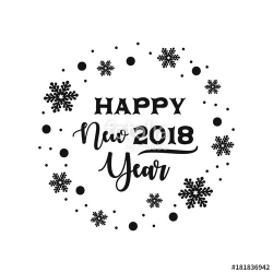 Happy new year calligraphy, 2018 vector.\