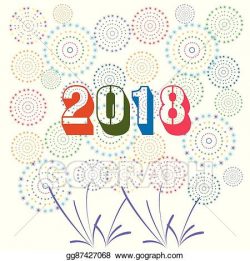 Vector Stock - Happy new year 2018. Clipart Illustration gg87427068 ...