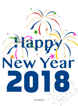 Colorful Fireworks Happy New Year 2018 | DownloadClipart.org