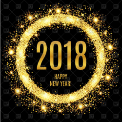 2018 Happy New Year glowing gold background Vector Image – Vector ...
