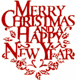 Merry Christmas And Happy New Year Lettering Png Vector, Clipart ...