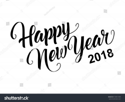 Happy new year 2018 black and white clipart 4 » Clipart Portal