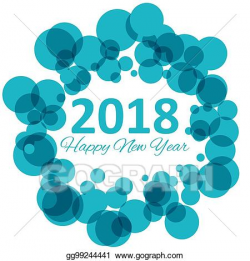 Vector Stock - Happy new year 2018 with snowflake and bokeh pattern ...