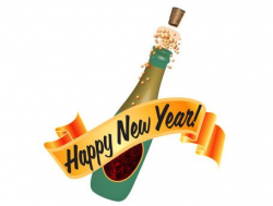 Free Happy New Year Champagne Bottle Clipart and Vector Graphics ...