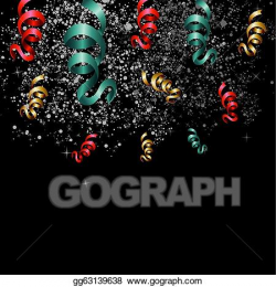 Vector Clipart - Happy new year ribbons and confetti template ...