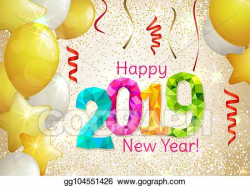 Vector Art - Happy new year 2019. EPS clipart gg104551426 - GoGraph