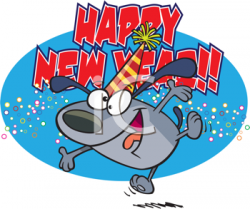 iCLIPART - Royalty Free Clipart Image of a Happy New Year Dog | New ...