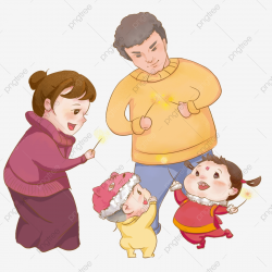 2019 Happy New Year Good Luck Family, Father, Mom, Child PNG ...