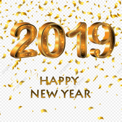 Happy New Year 2019 Golden Pictures, Happy, New, Year PNG ...