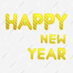 Gold Happy New Year English Wordart, New Clipart, New Year, Wordart ...