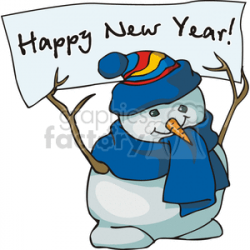 Happy New Year Snowman clipart. Royalty-free clipart # 143420