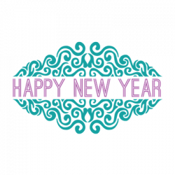 Happy New Year Ornate transparent PNG - StickPNG