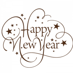 Happy New Year Thin Text transparent PNG - StickPNG