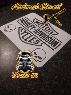 Airbrush Stencil Harley Davidson 8\