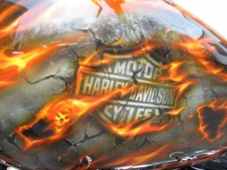 Airbrush on Harley Davidson custom bikes