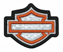 Harley-Davidson Embroidered Reflective Blank B&S Emblem Patch, XS Size  EM1144381