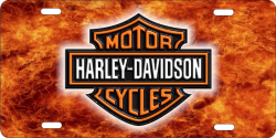 Harley davidson fire background personalized novelty license plate (NOT 3D)