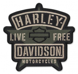 Harley-Davidson® Embroidered H-D Military Star Emblem Patch, Olive/Black  EM343942