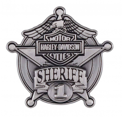 Harley-Davidson® Sheriff Antique Nickel Pin, 1-9/16\'\' W x 1-1/2\'\' H P1264064