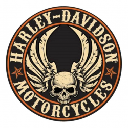 Harley-Davidson® Embossed Flying Skull Button Round Tin Sign, 14 inch  2011281
