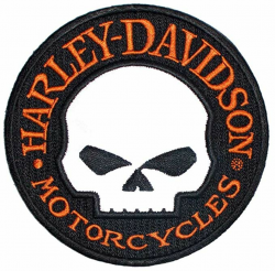 Harley-Davidson Reflective Patch, Willie G. Skull Hubcap Emblem, Small  EM1029642