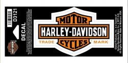 Harley-Davidson® Long Bar & Shield Decal Orange, Small Size Sticker D3121