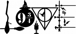 Harry Potter Love Broomstick deathly hallows sorting hat wand Car ...