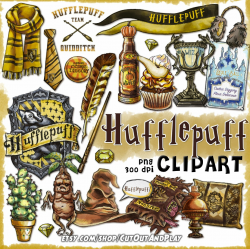 Hufflepuff clipart, Harry Potter clipart, Harry potter party, props ...