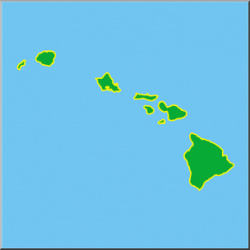 Clip Art: US State Maps: Hawaii Color I abcteach.com | abcteach