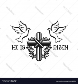 Happy easter he is risen cross icon