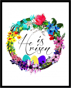 Amazon.com: He is risen, Easter art, Gift for her, Floral ...