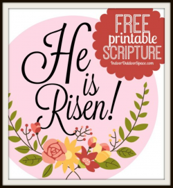 Free Easter Scripture Printable He is Risen | Indoor Outdoor ...