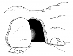 open tomb clip art | Jesus is risen Empty Tomb Coloring Page ...