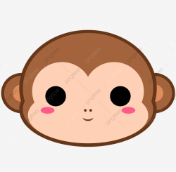 Cute Monkey Head, Monkey, Brown, Cute PNG Transparent ...
