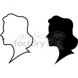 silhouette of a woman\'s head clipart. Royalty-free clipart # 166571